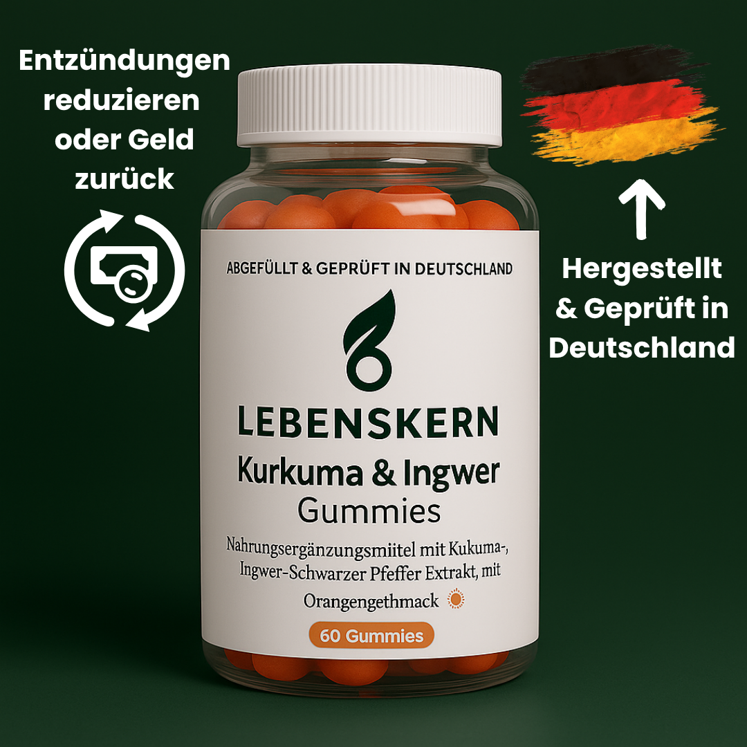Kurkuma + Ingwer + Schwarzer Pfeffer Gummies - 60 Stk.